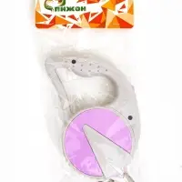 Рулетка - поводок для собак, лента 3 м, пластик, серая, сиреневая