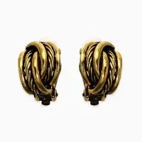 Клипсы "Винтаж" узел, цвет чернёное золото Клипсы "Винтаж" узел, цвет чернёное золото