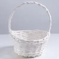 Корзина плетёная 27&times;23&times;12&times;9&times;28 см, ива, белая