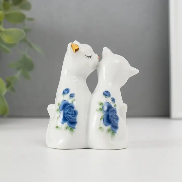 Фигурка керамика &laquo;2 киски неженки&raquo;, 7.5&times;6 см