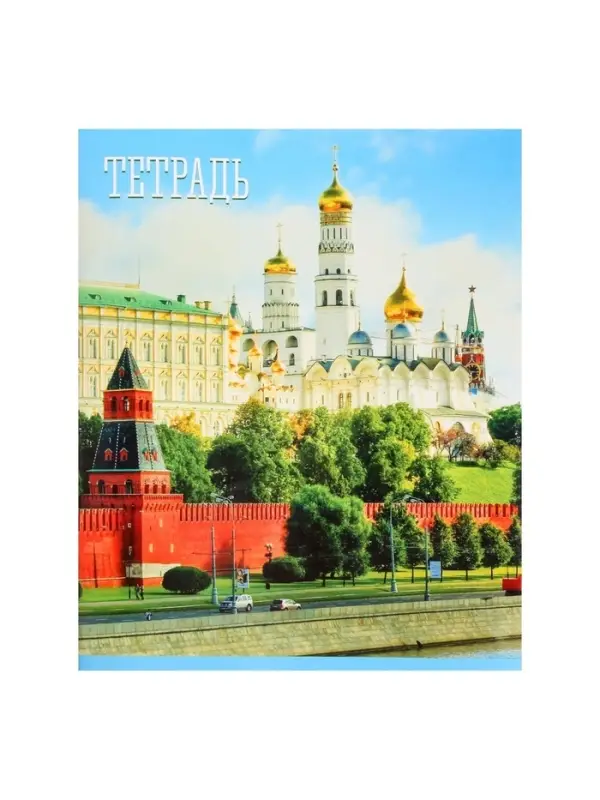 Тетрадь 48 листов в клетку Calligrata «Россия», обложка мелованная бумага, блок №2, белизна 75% (серые листы), МИКС