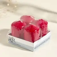 Набор: свеча - цилиндр &laquo;Интерьерный&raquo;, 4 шт., 6&times;4 см, 10 ч, бордовый