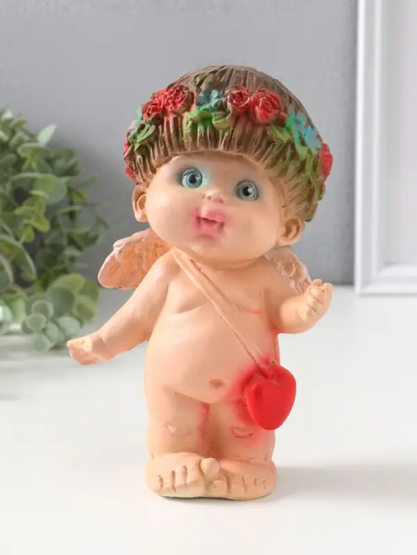 Фигура "Ангел стесняшка" 9х8х20 см , цветной