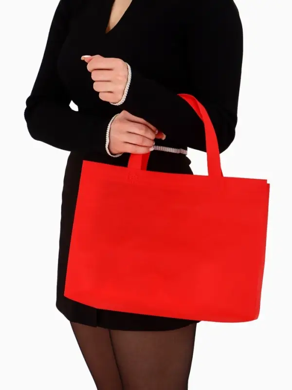 Пакет с петлевой ручкой, сумка - шопер &laquo;Эко&raquo;, 35&times;31&times;8 см, красный