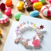 Браслет детский &laquo;Выбражулька. Принцесса с цветами&raquo;, d=5.5 см, разноцветный в золоте