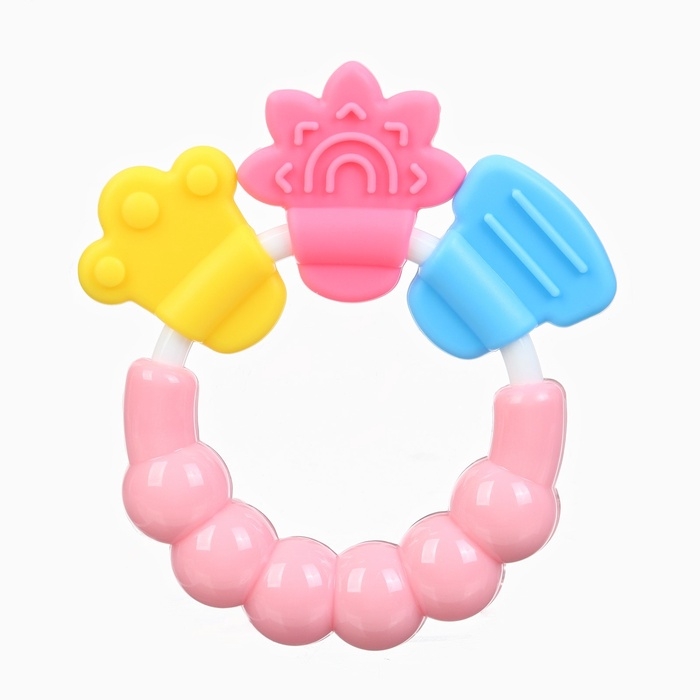 Прорезыватель погремушка Крошка Я «Браслетик», розовый