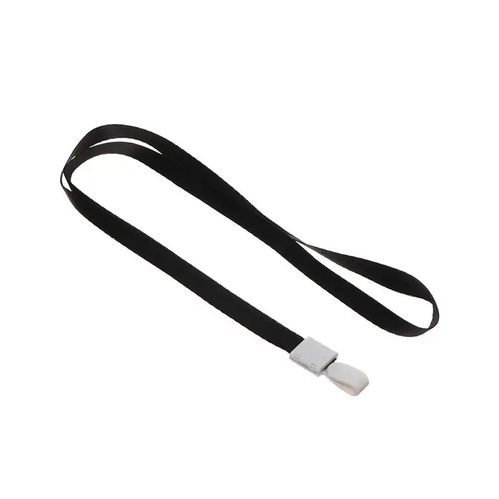 Лента для бейджа, ширина-10 мм, длина-80 см, с пластиковым держателем, черная Лента для бейджа, ширина-10 мм, длина-80 см, с пластиковым держателем, черная