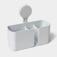 Полка для ванной Доляна Witlen, органайзер настенный, на липучке, 21&times;19&times;9 см, белая