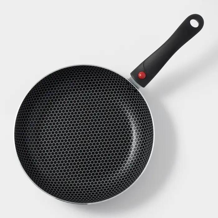 Сковорода Forever, d=26 см, съёмная ручка, стеклянная крышка, антипригарное покрытие, алюминий, чёрная