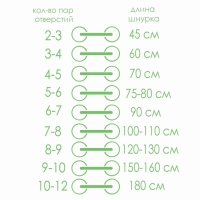 Набор шнурков для обуви, 6 шт, силиконовые, круглые, d = 3 мм, 6,5 см, цвет чёрный