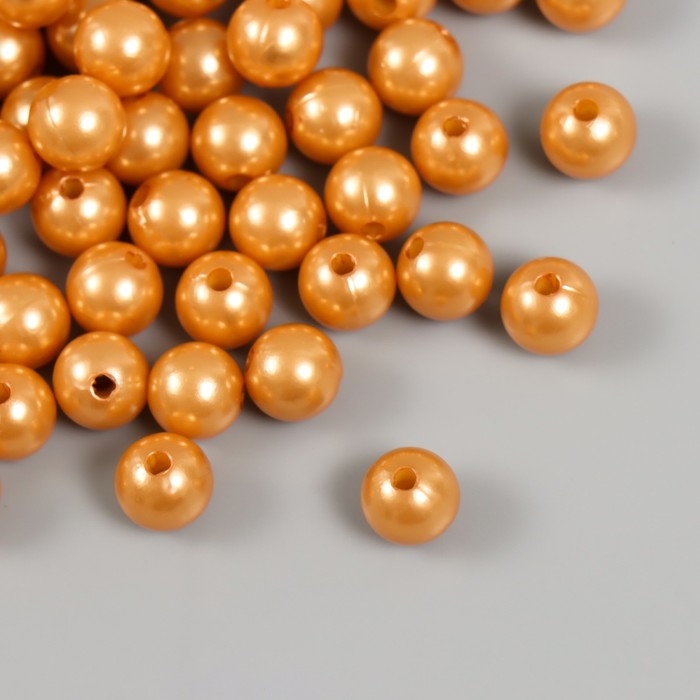 Набор бусин Набор бусин "Жемчуг" d 10 мм, 250 гр, тёмно-бежевый