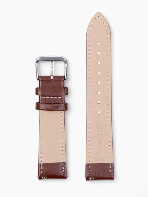Ремешок для часов кожаный с быстросъемными шпильками, 20 мм, l-20 см, коричневый Ремешок для часов кожаный с быстросъемными шпильками, 20 мм, l-20 см, коричневый