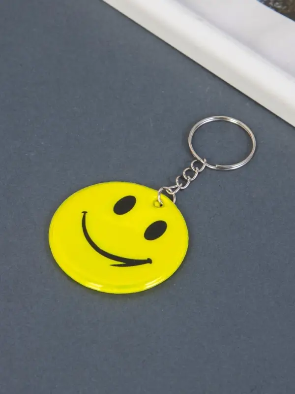 Брелок для ключей на кольце светоотражающий &laquo;Смайлик&raquo;, пластик, 5.5&times;5 см, МИКС