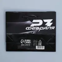 Пакет подарочный ламинированный, упаковка, «С 23 февраля», S 12 х 15 х 5.5 см