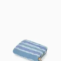 Кошелёк женский на молнии 8.5&times;2&times;11 см, джинсовый, в полоску, голубой