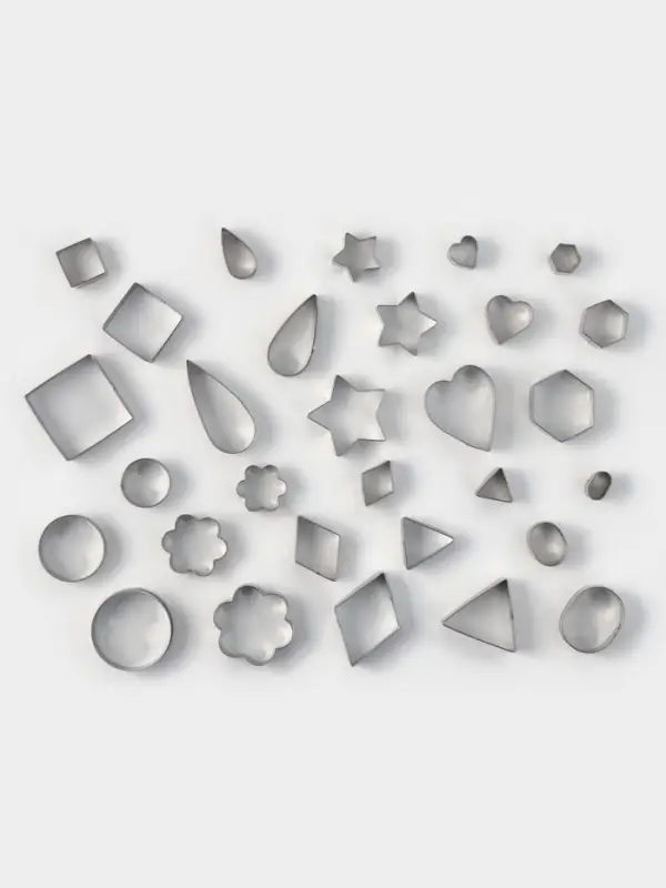 Формы для печенья Доляна &laquo;Ассорти&raquo;, набор 30 шт., в кейсе, нержавеющая сталь, серебристые