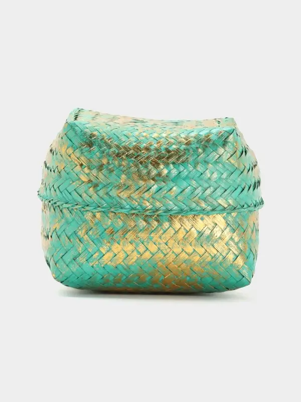 Корзинка плетёная &laquo;Голден мини&raquo;, 19&times;19&times;14 см, голубая