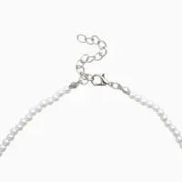 Чокер &laquo;Стразик&raquo;, сердце и жемчужные бусины, белый в серебре, 36 см + 5 см доп, цепочка