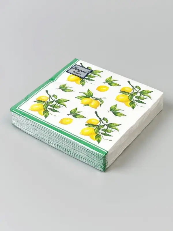 Скатерть с лимонами, Салф. Bouquet de Luxe 24х24 3 слоя 25л /15, шт