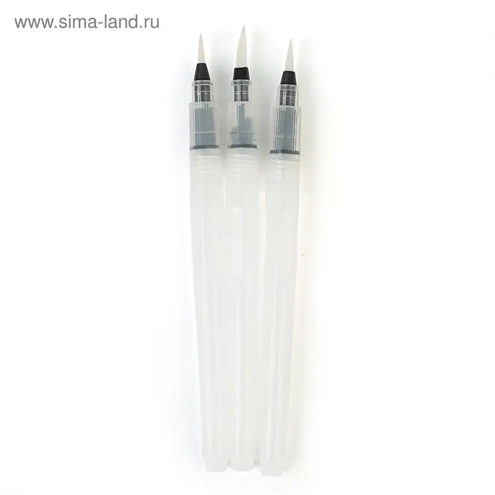 Набор кистей для каллиграфии, синтетика, 3 штуки: № 1, 2, 3, круглые, с резервуаром для воды, туши, чернил