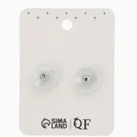 Серьги со стразами "Роскошь", прямоугольник, цвет белый в серебре