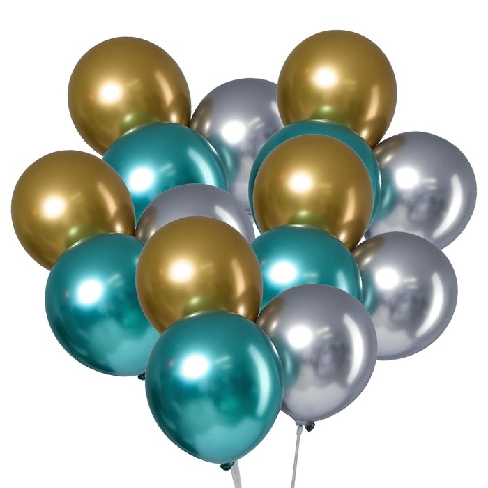 Шар латексный 9 Шар латексный 9" «Хром», металл, набор 100 шт., цвета МИКС