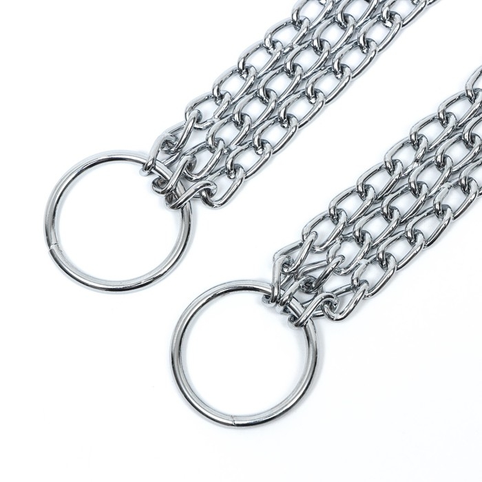 Ошейник - удавка металлический трёхрядный, 45 см, толщина проволоки 2 мм Ошейник - удавка металлический трёхрядный, 45 см, толщина проволоки 2 мм