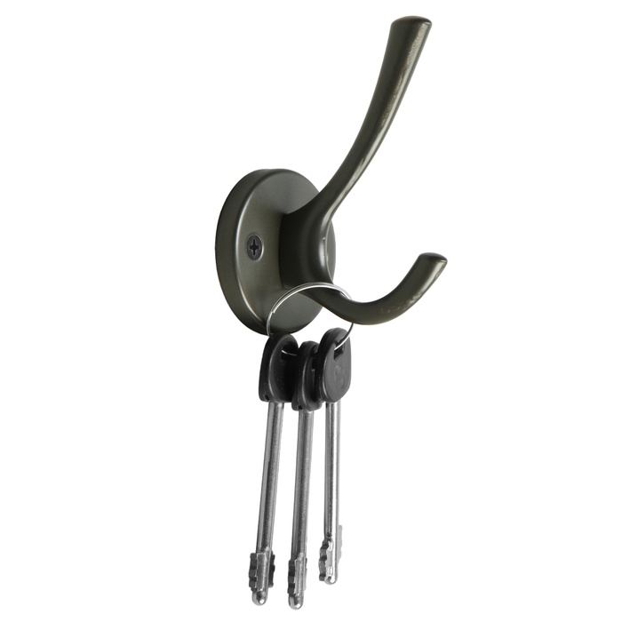 Крючок мебельный CAPPIO SIMPLE, двухрожковый, графит Крючок мебельный CAPPIO SIMPLE, двухрожковый, графит