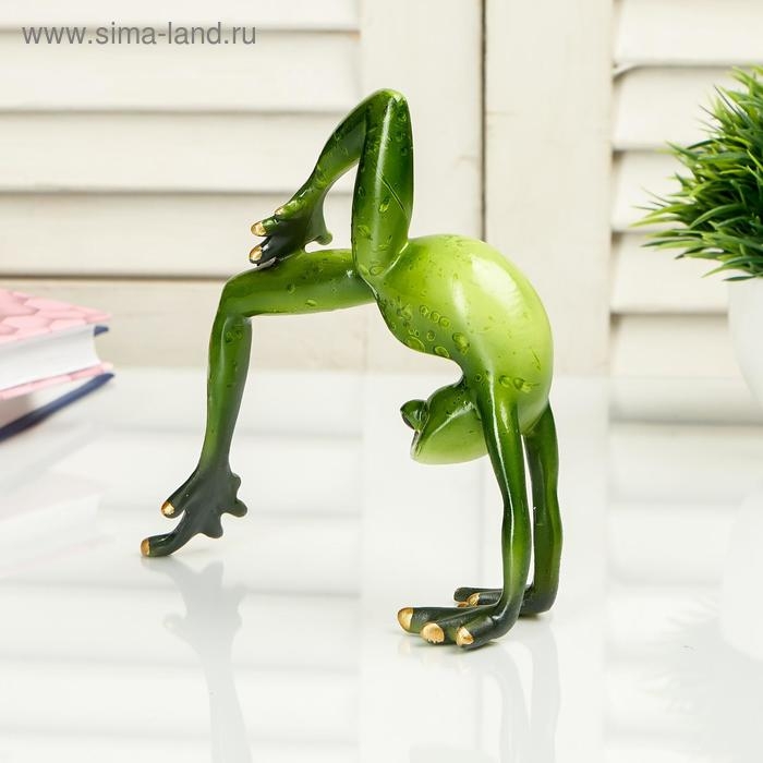 Сувенир полистоун  Сувенир полистоун "Лягуха делает мостик" 14х5,5х12,5 см