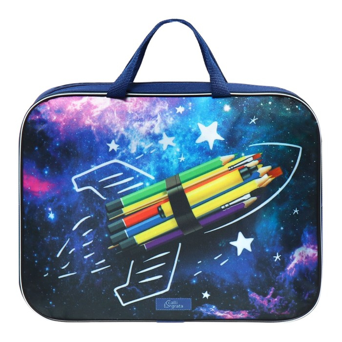 Папка с ручками текстильная А4, 350 х 270 х 70 мм, Calligrata Папка с ручками текстильная А4, 350 х 270 х 70 мм, Calligrata "Космос"