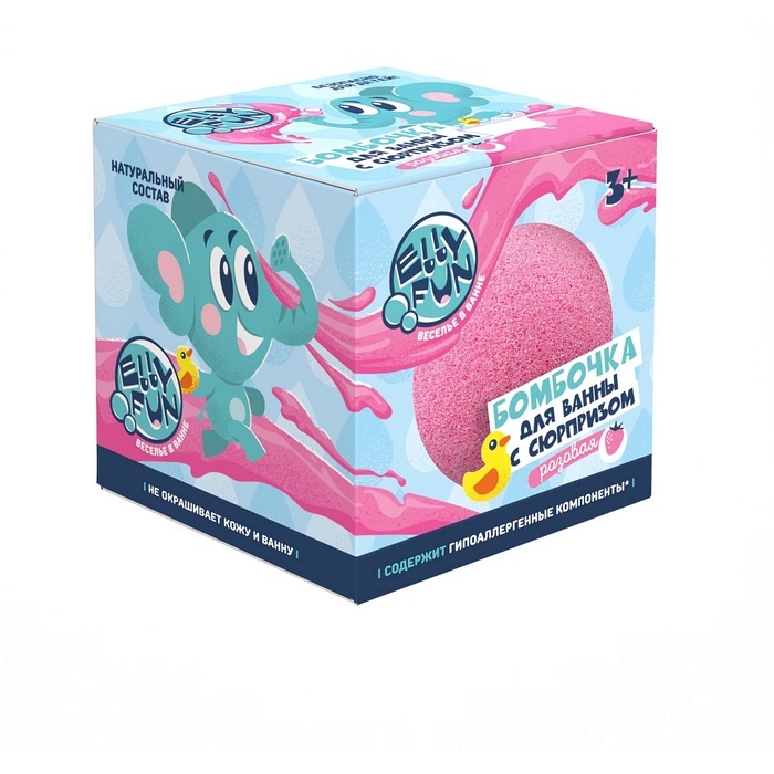 Бомбочка для ванны Бомбочка для ванны "ELLYFUN" с сюрпризом, цв. розовый EF008