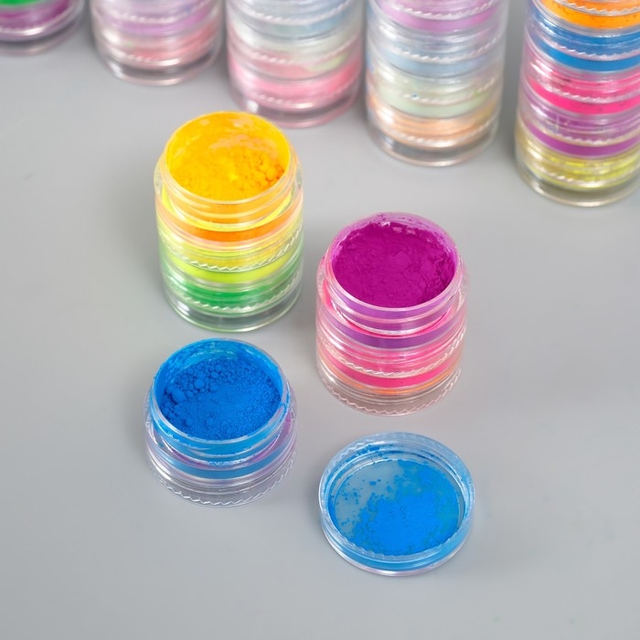 Глиттер для творчества Глиттер для творчества "Пудра-втирка. Краски лета" набор 36 шт в баночка - 1 гр 6х9х8 см