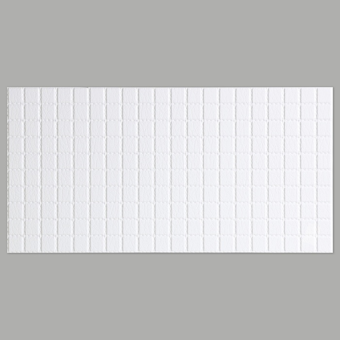 Панель ПВХ кожа Белая 485х960