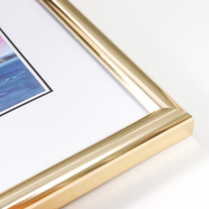 Фоторамка пластик Фоторамка пластик "Палитра" 21х30 см, золото, с ножкой