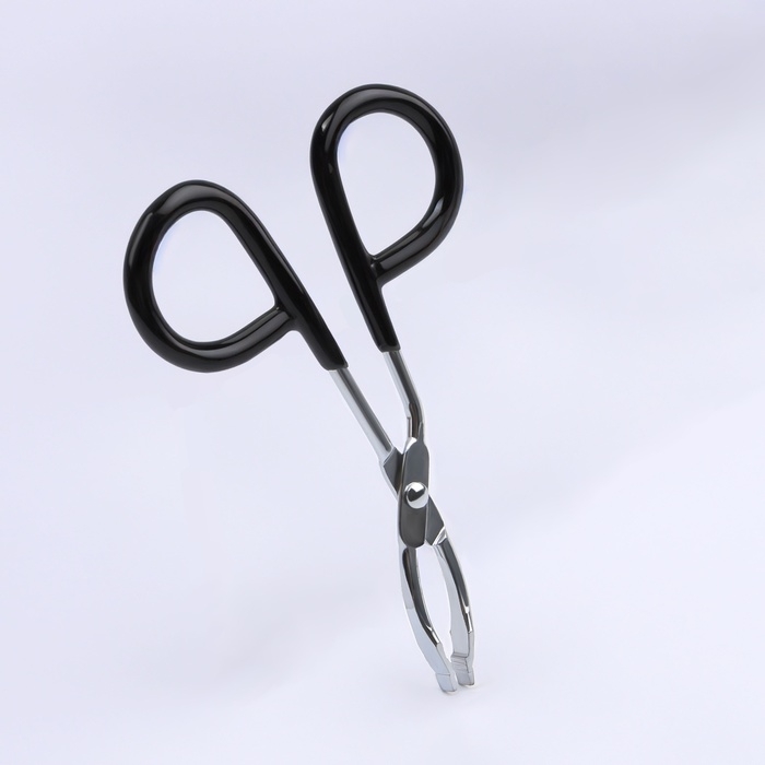 Пинцет в форме ножниц, прорезиненные ручки, 8 см, на блистере, цвет чёрный/серебристый Пинцет в форме ножниц, прорезиненные ручки, 8 см, на блистере, цвет чёрный/серебристый