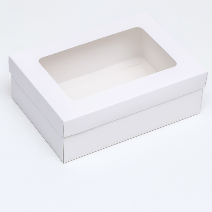 Коробка подарочная складная, упаковка, крышка-дно, с окном, белая, 24 х 17 х 8 см Коробка подарочная складная, упаковка, крышка-дно, с окном, белая, 24 х 17 х 8 см