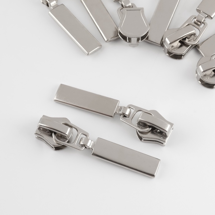 Бегунок автоматический для молнии «Трактор», №5, 10 шт, цвет никель Бегунок автоматический для молнии «Трактор», №5, 10 шт, цвет никель