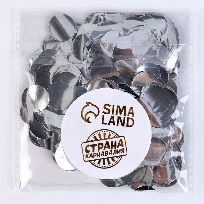 Наполнитель для шара «Конфетти круг», 1,5 см, фольга, цвет серебряный, 10 г Наполнитель для шара «Конфетти круг», 1,5 см, фольга, цвет серебряный, 10 г