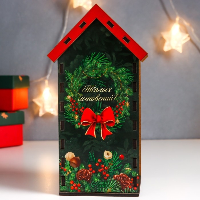 Новогодний чайный домик Новогодний чайный домик "Белочка" 20х10,5х9,5 см