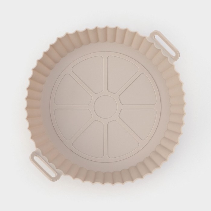 Форма для запекания в аэрогриле Доляна, силикон, d=20 см, цвет бежевый Форма для запекания в аэрогриле Доляна, силикон, d=20 см, цвет бежевый