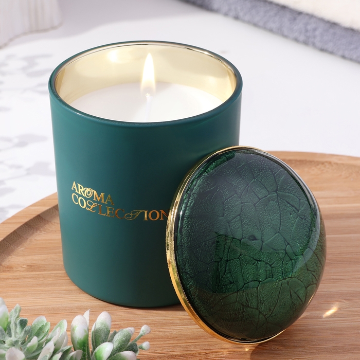 Свеча ароматическая в стакане  Свеча ароматическая в стакане "Aroma collection", 260 г, белый чай, в тубусе