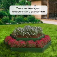 Клумба оцинкованная, 2 яруса, d = 60–100 см, h = 30 см, зелёная, Greengo