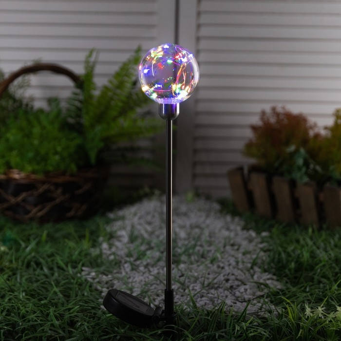 Садовый светильник на солнечной батарее «Шар», 70 см, 20 LED, свечение мульти Садовый светильник на солнечной батарее «Шар», 70 см, 20 LED, свечение мульти