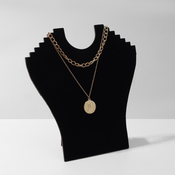 Бюст для украшений, 23×7×24 см, h=24 см, цвет чёрный Бюст для украшений, 23×7×24 см, h=24 см, цвет чёрный