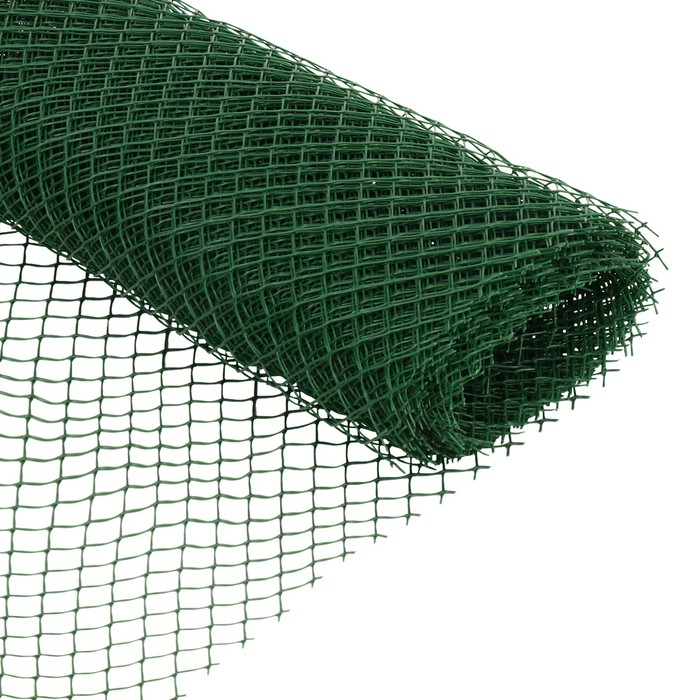 Сетка садовая, 0.5&times;10 м, ячейка ромб 15&times;15 мм, пластиковая, зелёная, Greengo, в рулоне