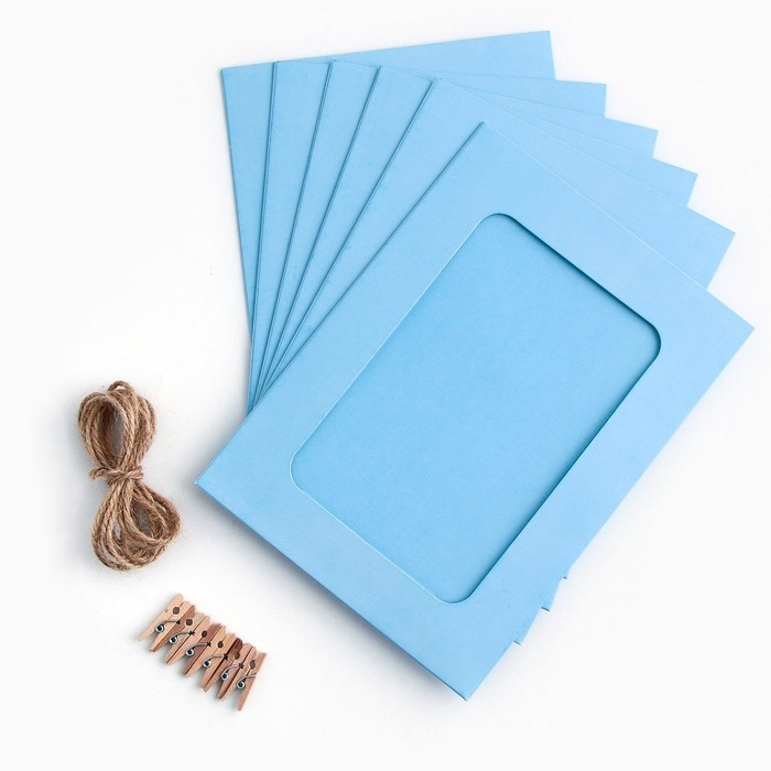 Гирлянда для фотографий с прищепками &laquo;Голубая&raquo;, 6 шт.