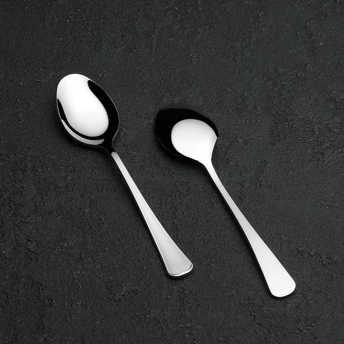 Ложка чайная &laquo;Мондиал&raquo;, длина 13,9 см, толщина 2.5 мм, цвет серебряный