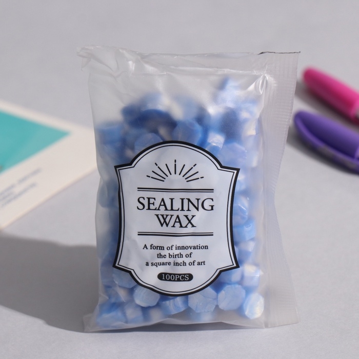 Сургуч в гранулах Сургуч в гранулах "Васильковый" перламутр набор 100 капсул