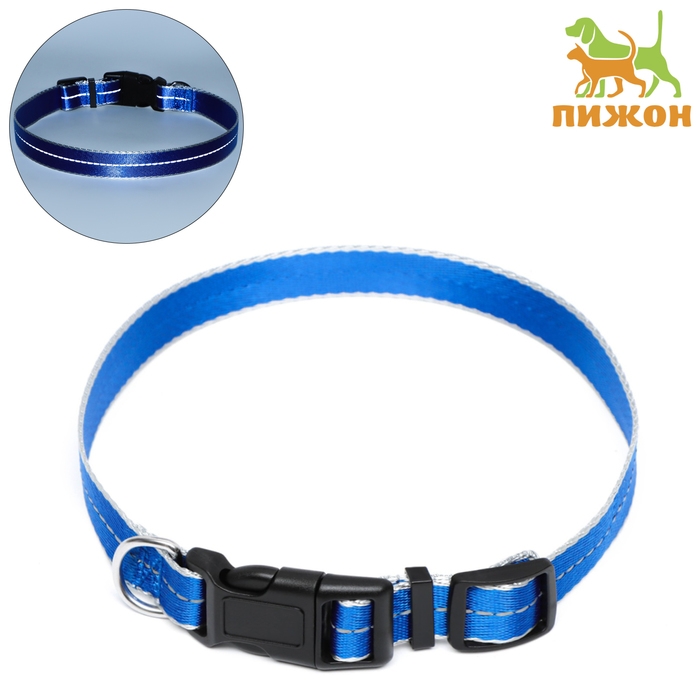 Ошейник светоотражающий Ошейник светоотражающий "Неон", ширина 2,5 см, синий