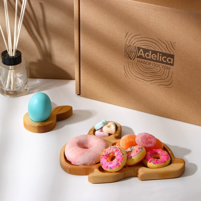 Пасхальный набор Adelica, менажница, подставка под яйцо, термонаклейки на 7 яиц, 22×18 см Пасхальный набор Adelica, менажница, подставка под яйцо, термонаклейки на 7 яиц, 22×18 см